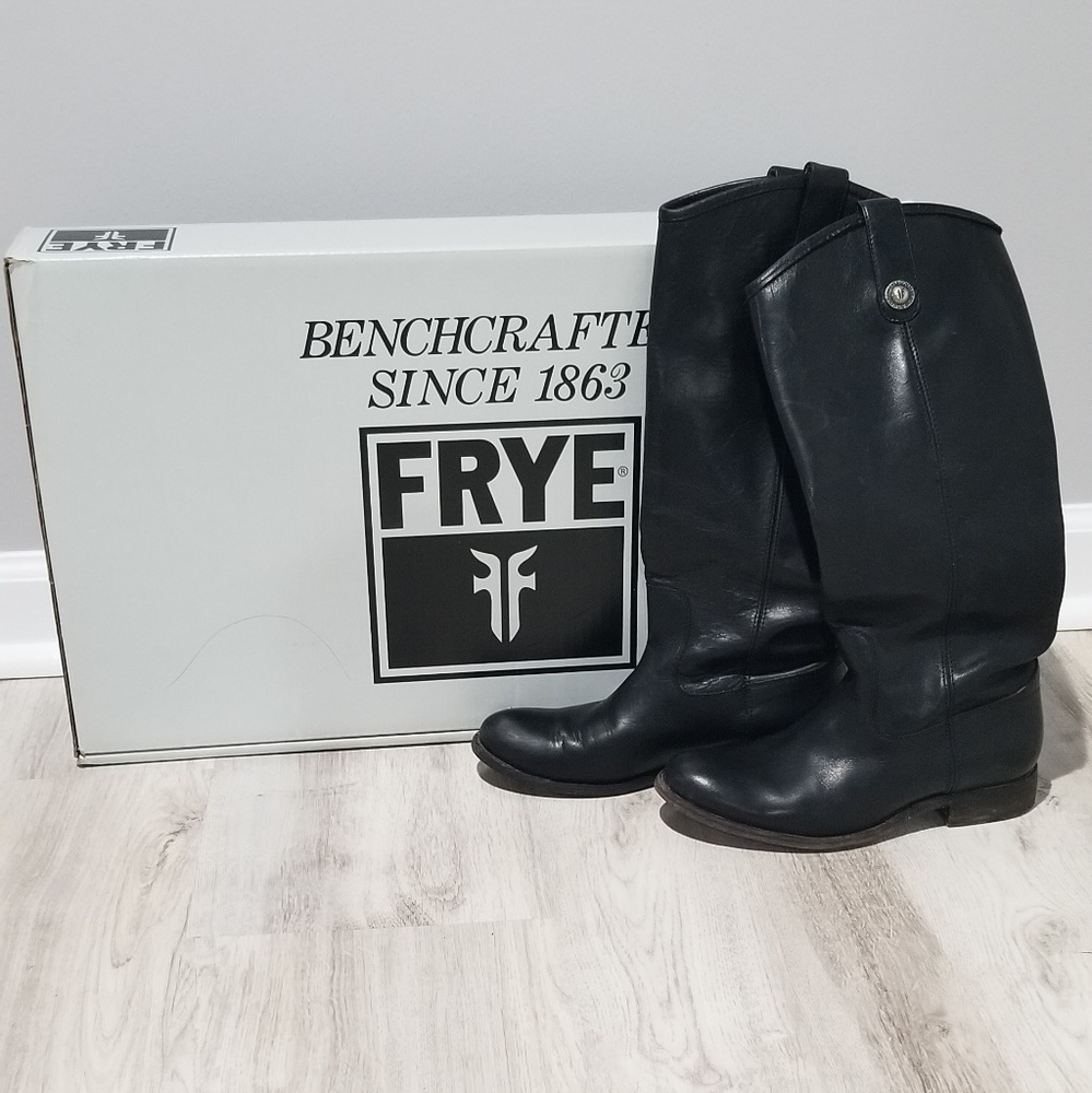 Black leather Frye boots